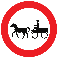 Panneau C13 — Accès interdit aux véhicules attelés