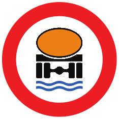 Accès interdit aux véhicules ou trains de véhicules transportant les marchandises dangereuses de nature à polluer les eaux, déterminées par les autorités compétentes en matière de transport de marchandises dangereuses