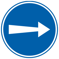 Obligation pour les conducteurs de suivre la direction indiquée par la flèche