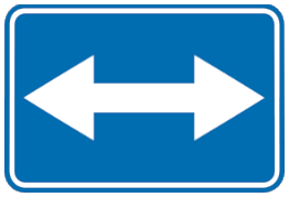 Passage autorisé à droite ou à gauche