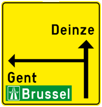 Signal de préavis annonçant une déviation