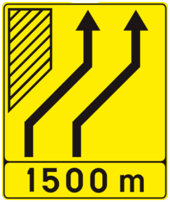 Indications temporaires à l’occasion de travaux Signal de préavis annonçant un évitement