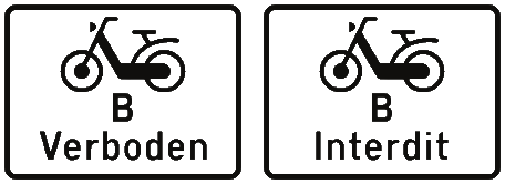 Interdit pour les conducteurs de cyclomoteurs à deux roues classe B