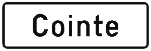 Ce panneau additionnel en dessous du signal F8 indique le nom du tunnel.
