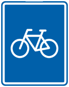 Début d’une piste cyclable non obligatoire
