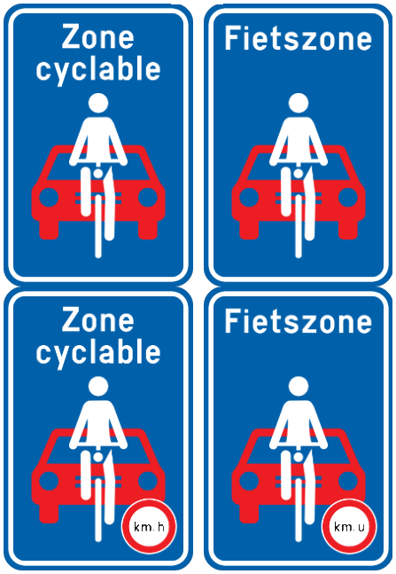 Début d'une zone cyclable