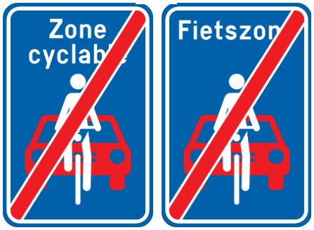 Fin d'une zone cyclable